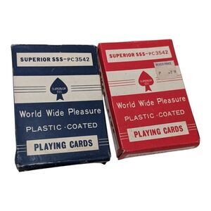 Superior SSS PC3542 Poker Decks Blue & Red Playing Cards New‎ Sealed